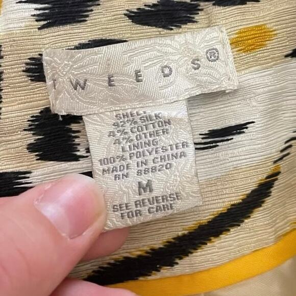 Tweeds Silk Animal Print Trench Style Jacket Size M - Picture 2 of 8